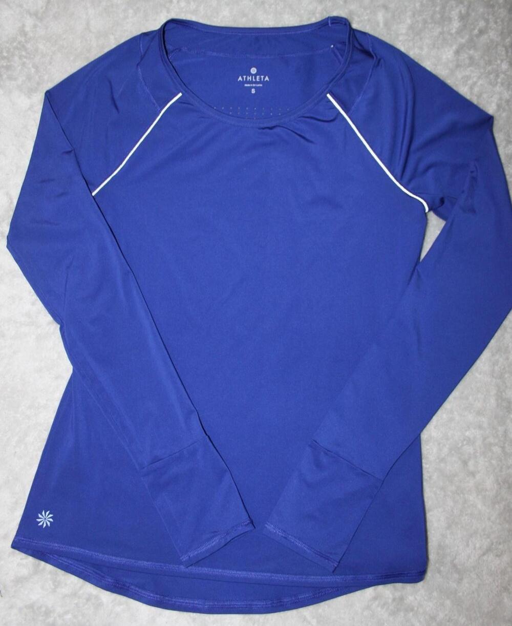 Athleta Shirt Womens Small Blue Long Sleeve Athletic Pullover Performance Top